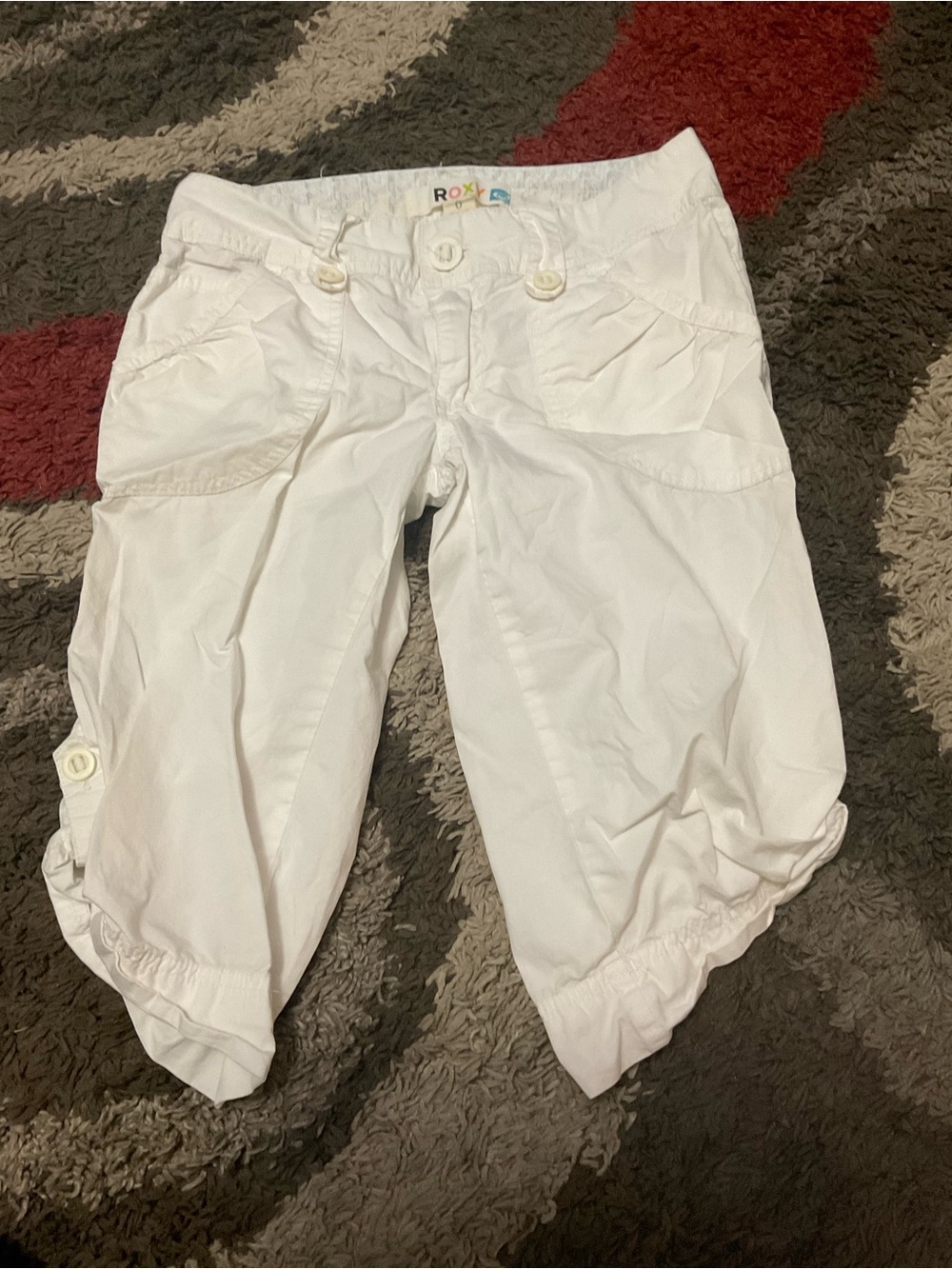 Roxy women’s 2000s White Cropped Cargo Pants size 0